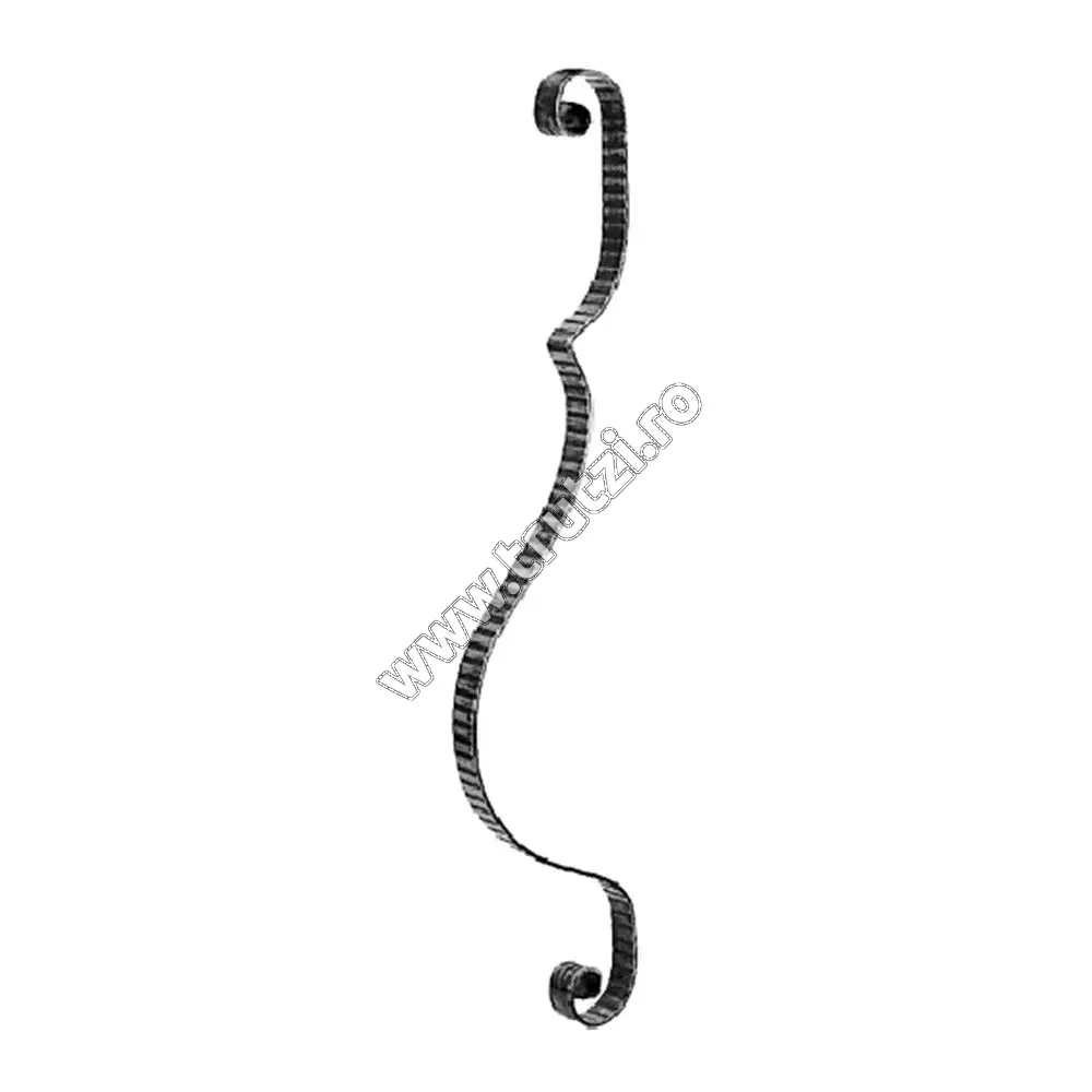 Imagine montant curbat sect. 20x5mm amprentat transversal, int. 150mm, h 900mm