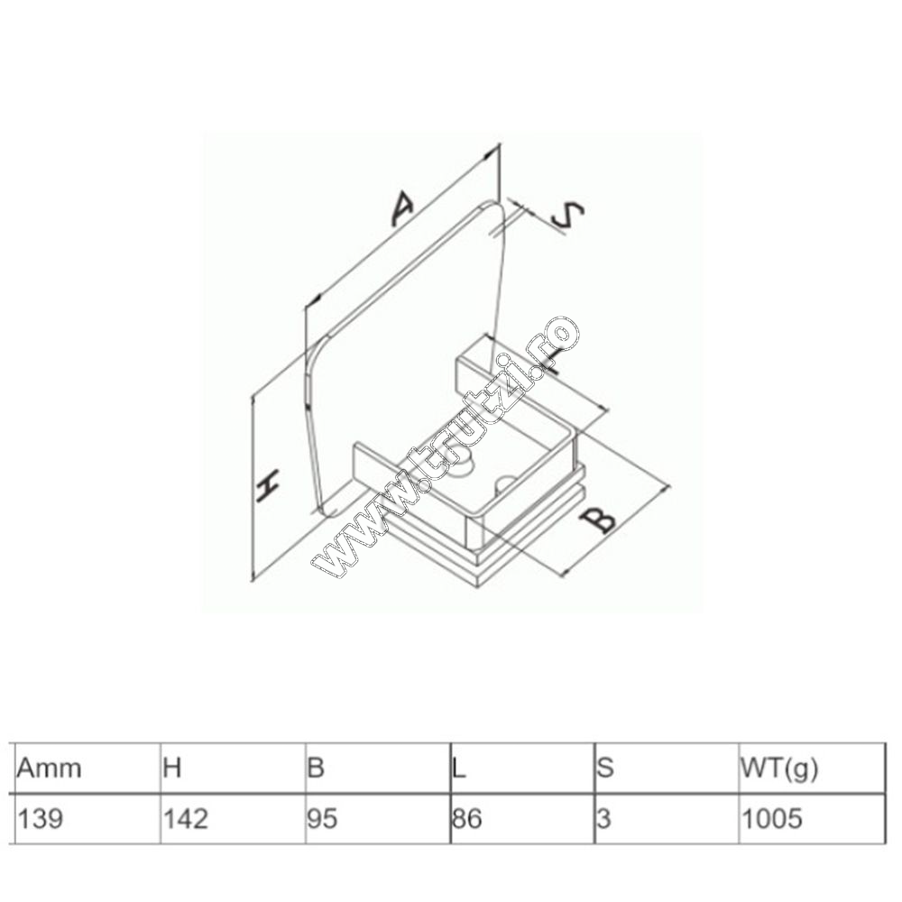 Opritor capăt poartă autoportantă 70x70mm, 500kg, 6m