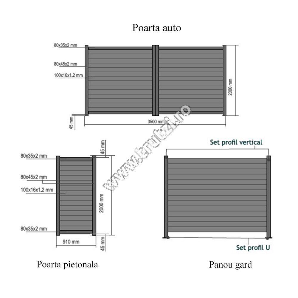 99863 Pachet de bază sistem imprejmuire din aluminiu Forza L=9,5m - imagine 4