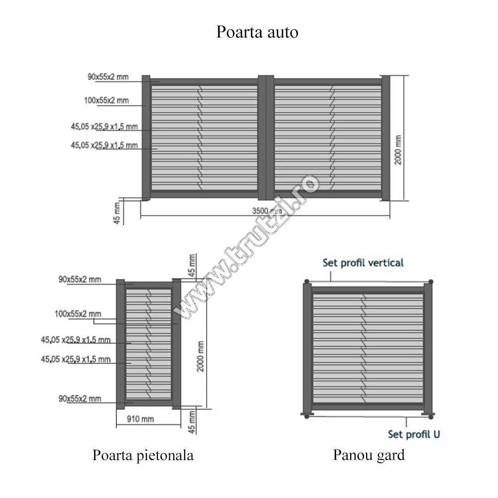 99864 Pachet de bază sistem imprejmuire din aluminiu Jaluzea L=9,5m - imagine 5