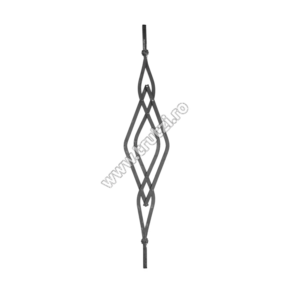 Imagine panou balustrada cu nituri sect. 12x12mm, h 800mm, l 180mm