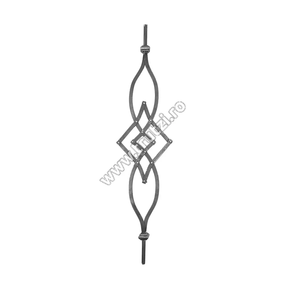 Imagine panou balustrada cu nituri sect. 12x12mm, h 800mm, l 190mm