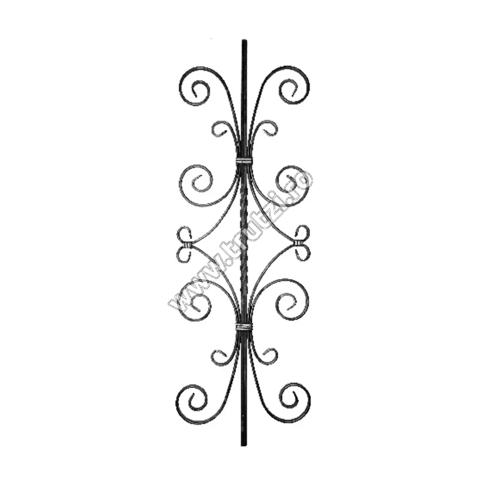 Imagine panou balustrada sect.12x12mm rasucit, canelat, h 900mm, l 300mm