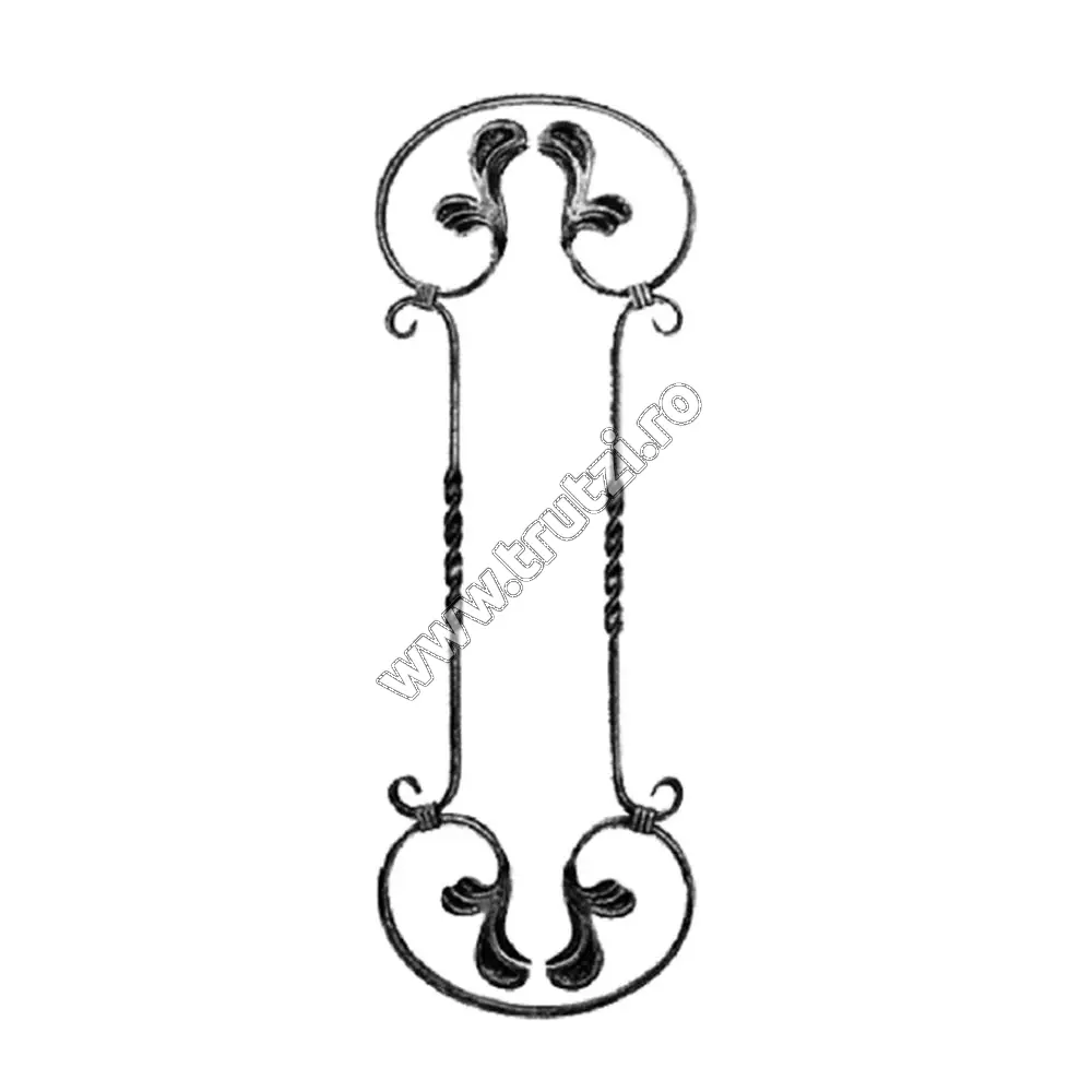 Imagine panou forjat sect. 16x8mm canelat, h 800mm, l 275mm
