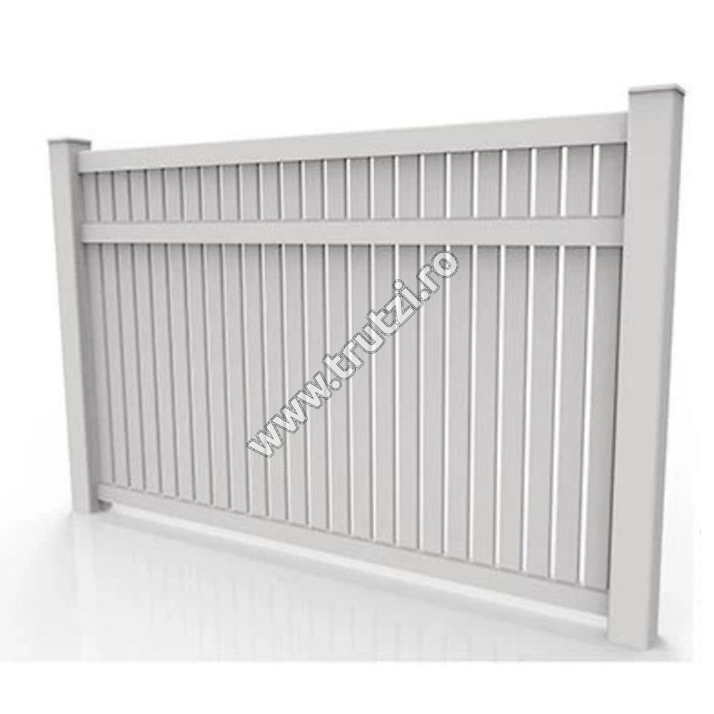 Imagine panou gard pvc model privacy si zabrele, 1820*2440, alb