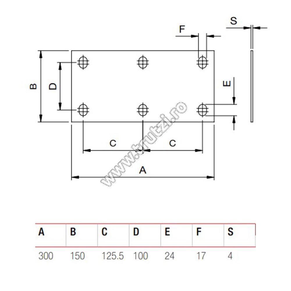 Placă de fixare pentru cărucior, kit integrator Comunello, CG-05p