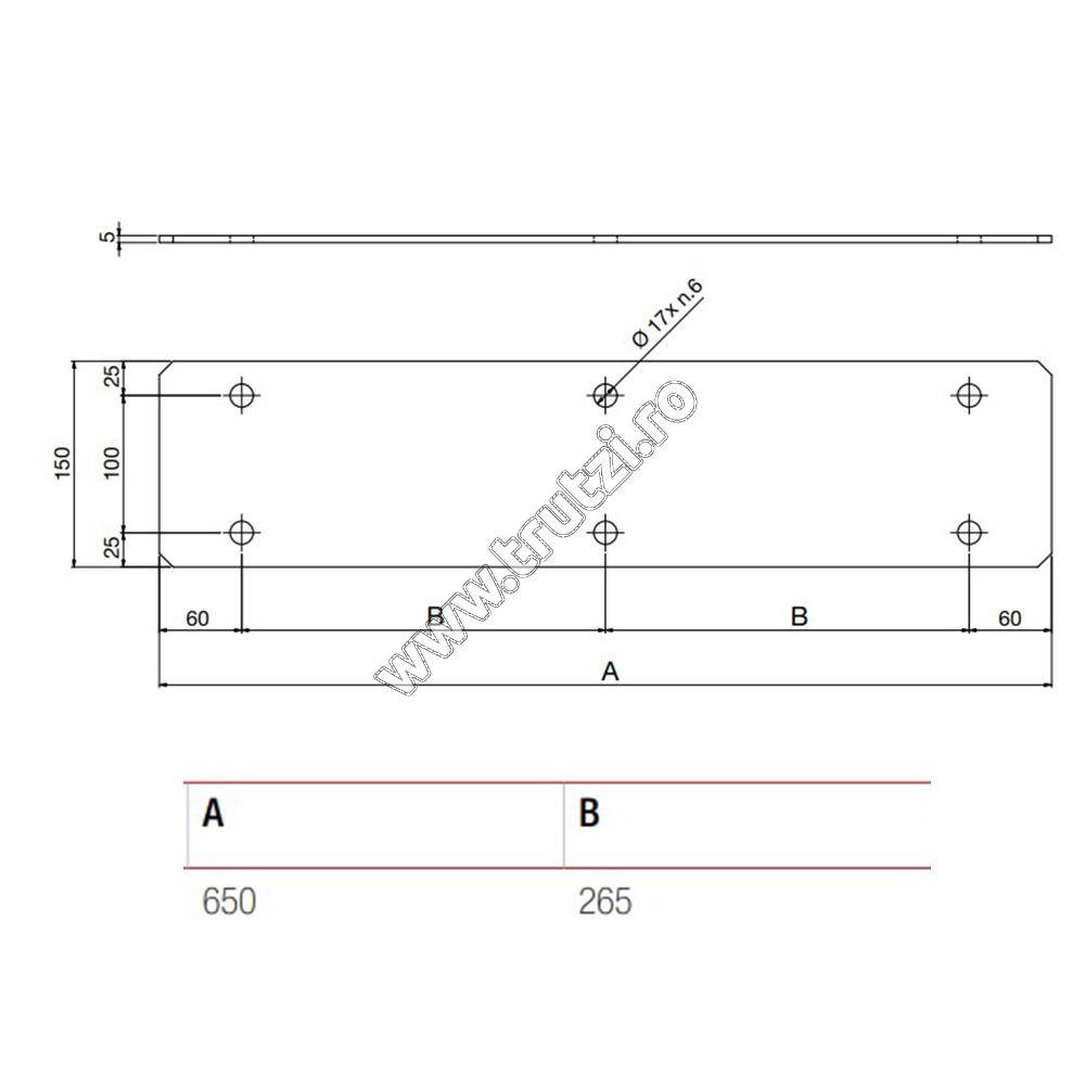 Placă de fixare pentru kit Bullet Comunello, CG-06m