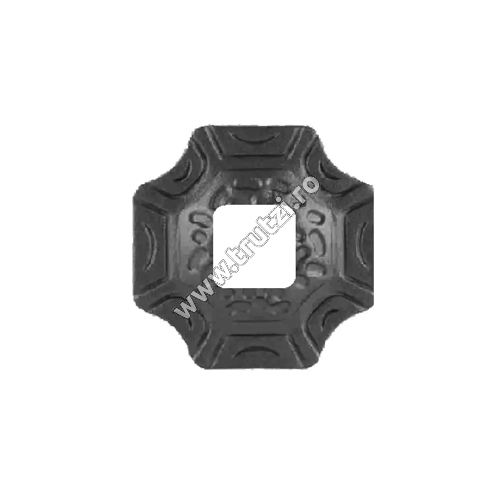 Imagine placuta din tabla pt. balustrada 100x100mm, gaura 40x40mm, gr. 3mm