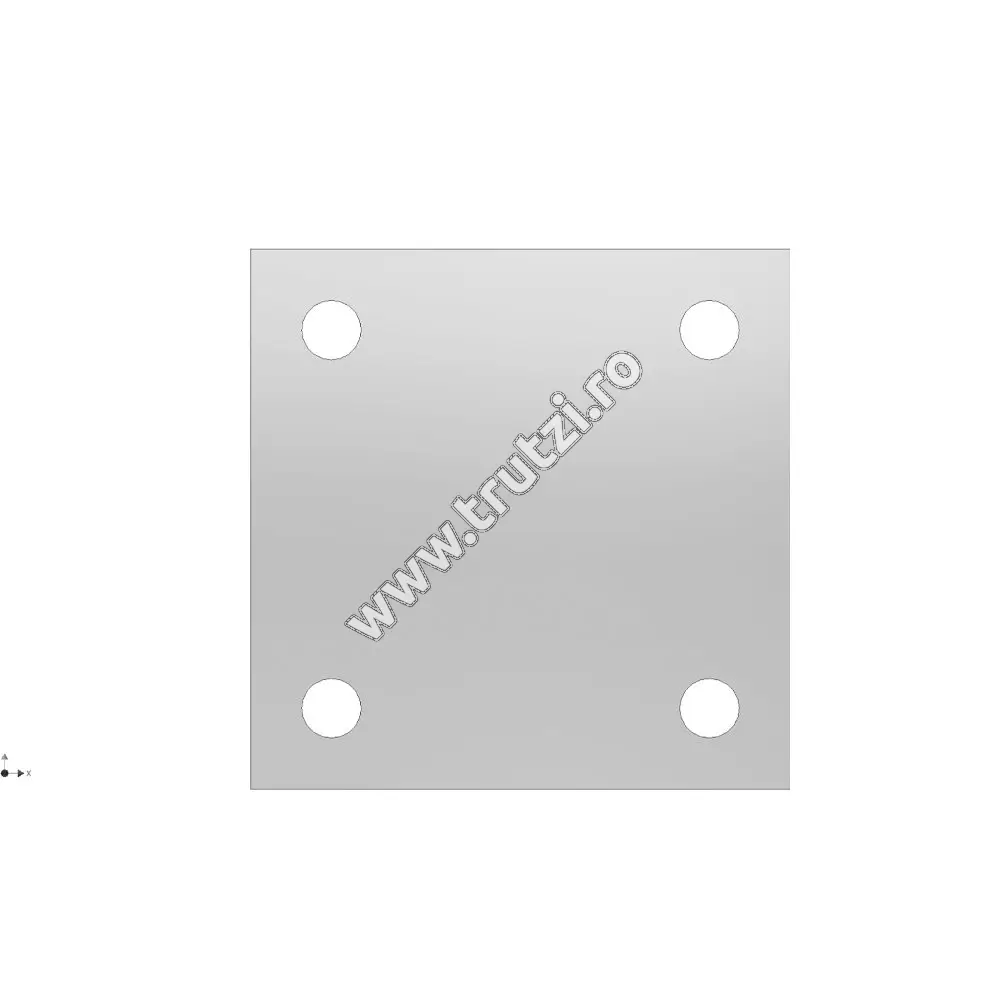 Imagine placuta din tabla pt. balustrada 100x100mm, gr. 3.0mm