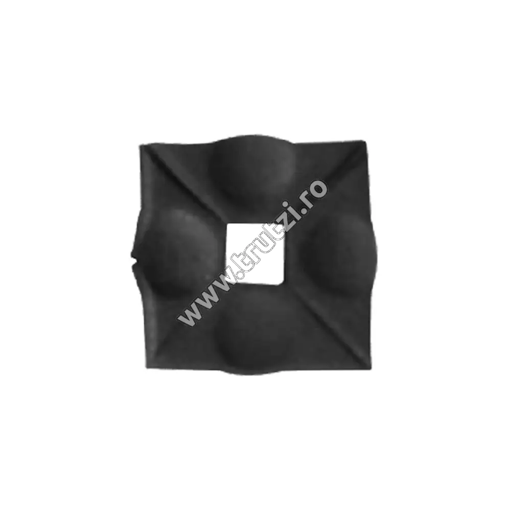 Imagine placuta din tabla pt. balustrada 90x90mm, gaura 30x30mm, gr. 3mm