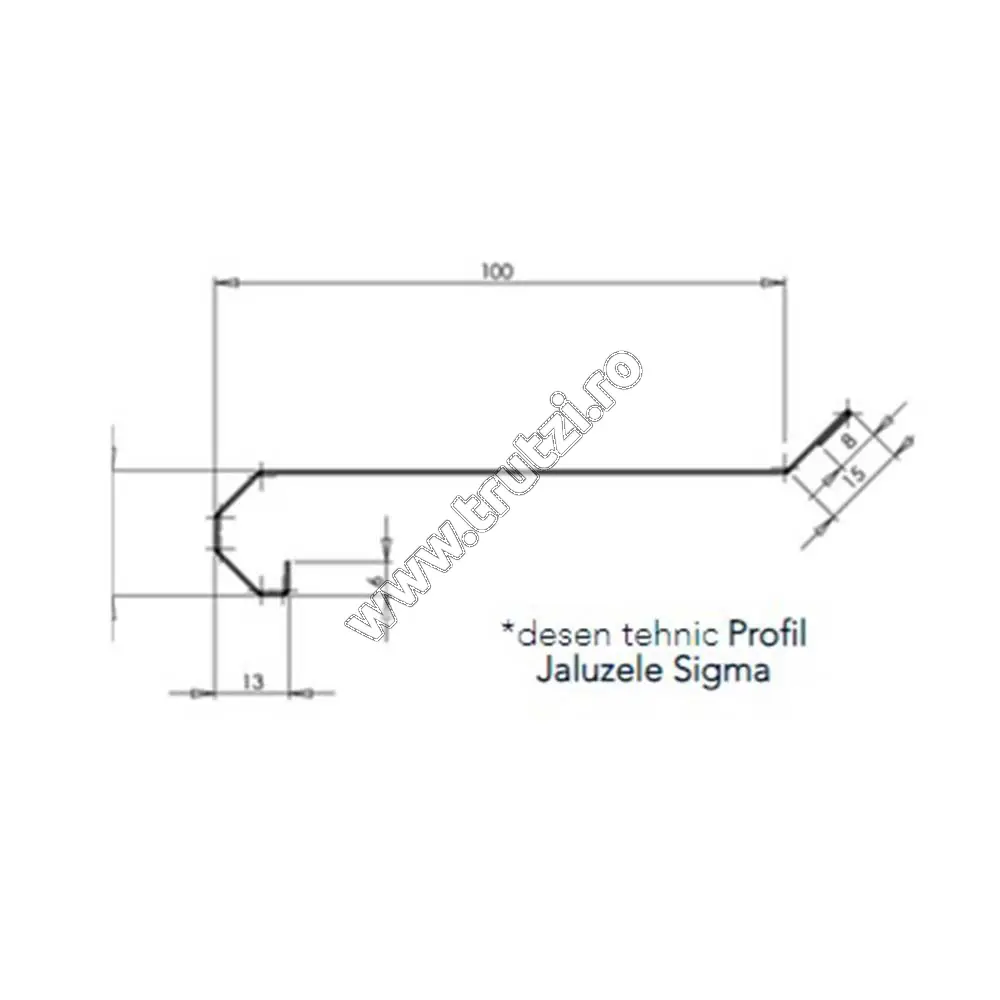 Profil jaluzea Sigma mat BGM, grosime 0.45mm, roșu RAL 3011
