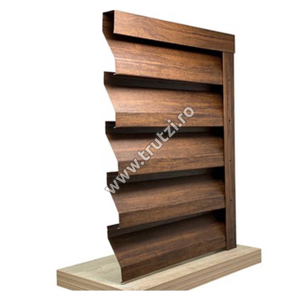 Imagine profil u vertical perforat imitatie lemn mahon
