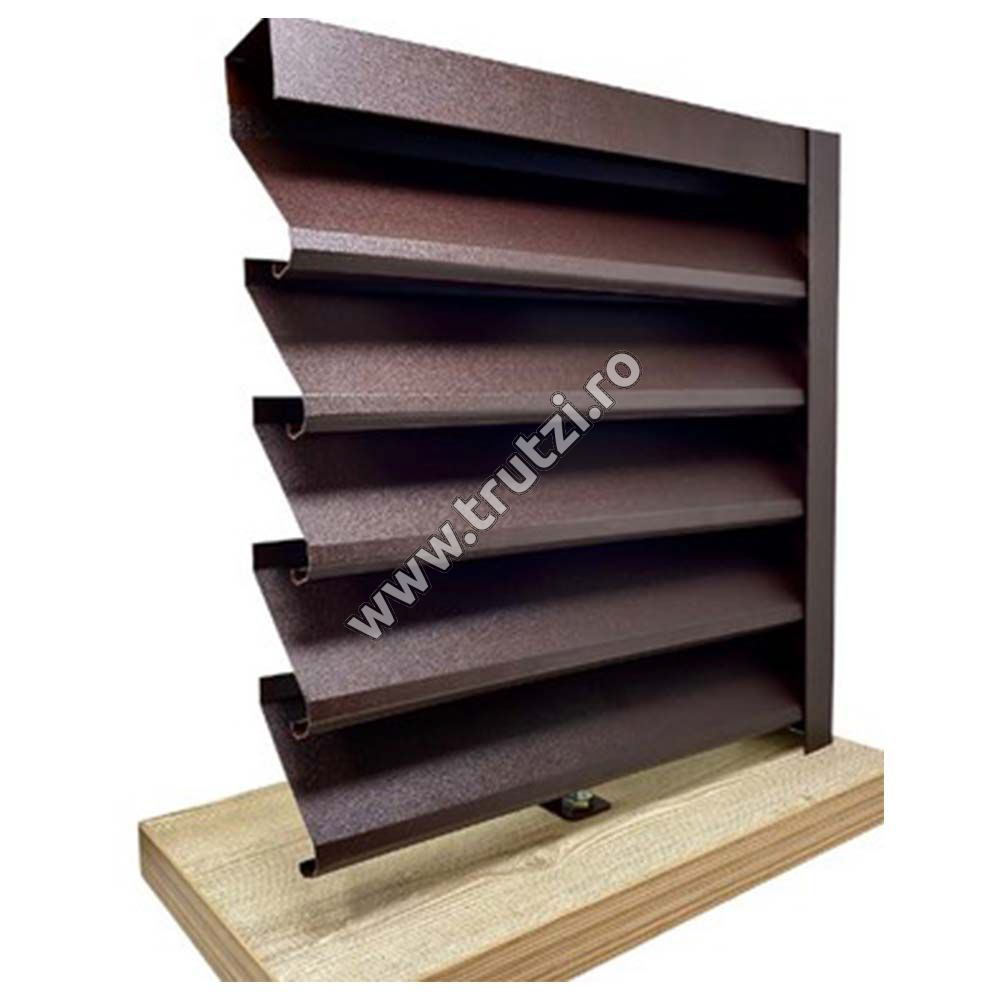 Imagine profil u vertical perforat mat bgm dublu, maro ral 8019