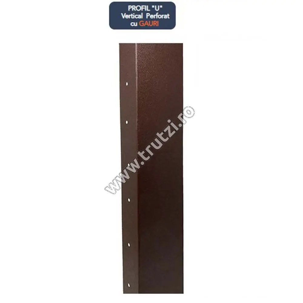 Profil U vertical perforat mat BGM, maro RAL 8019