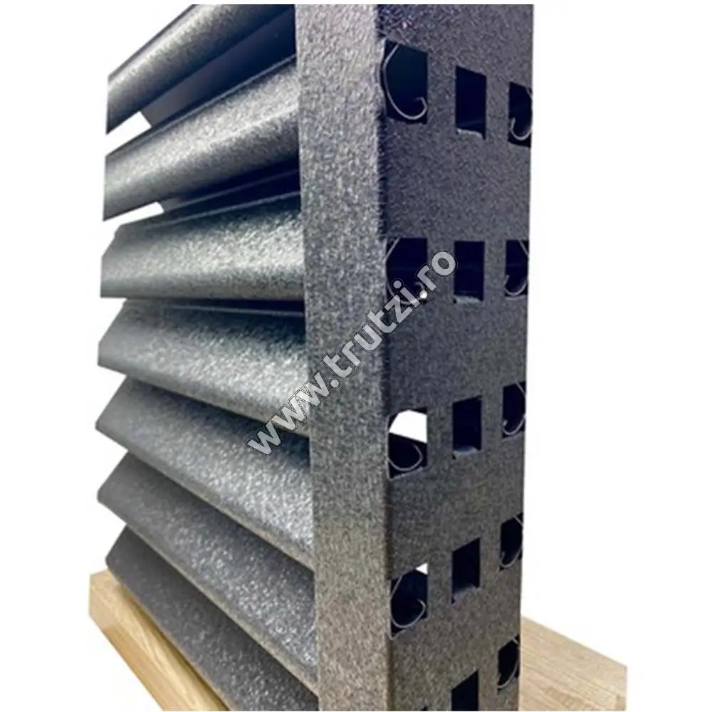 Imagine profil u vertical perforat v-mat structurat, gri ral 7024
