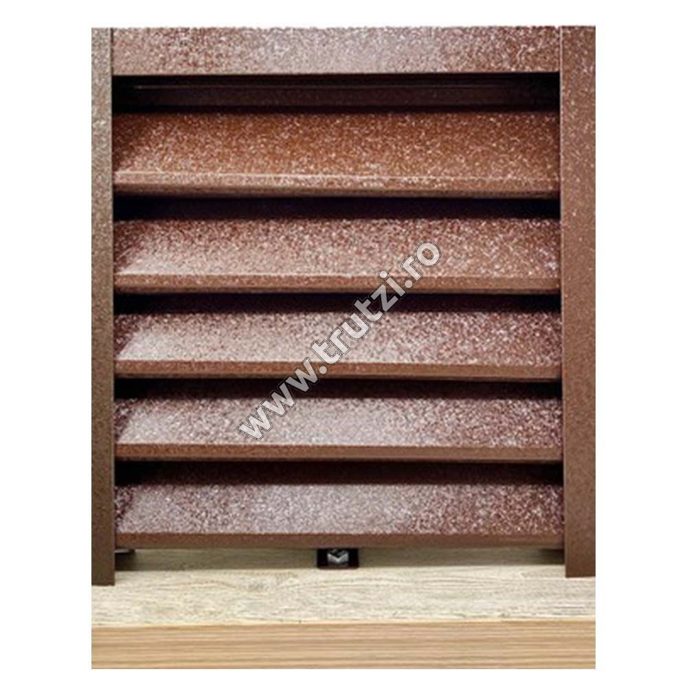 Imagine profil u vertical perforat v-mat structurat, maro ral 8017