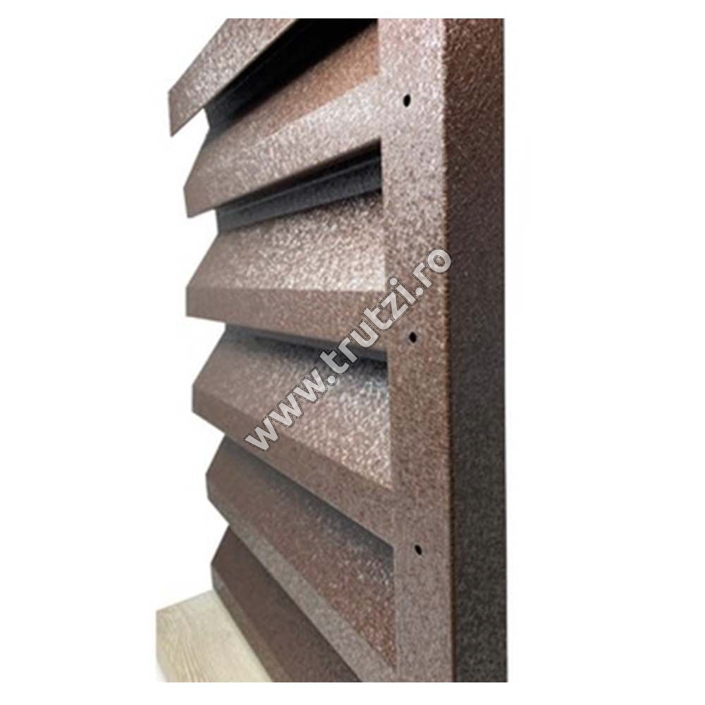Imagine profil u vertical perforat v-mat structurat, maro ral 8017