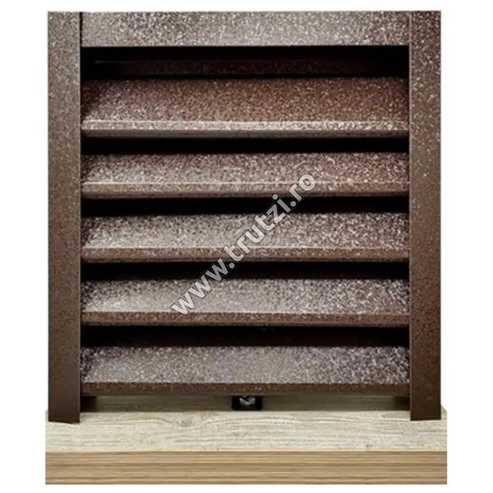 Imagine profil u vertical perforat v-mat structurat, maro ral 8019