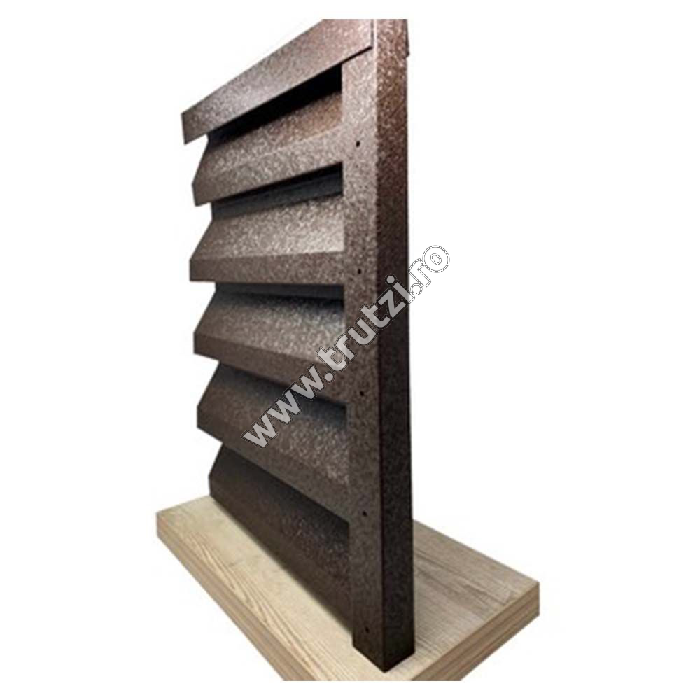 Imagine profil u vertical perforat v-mat structurat, maro ral 8019