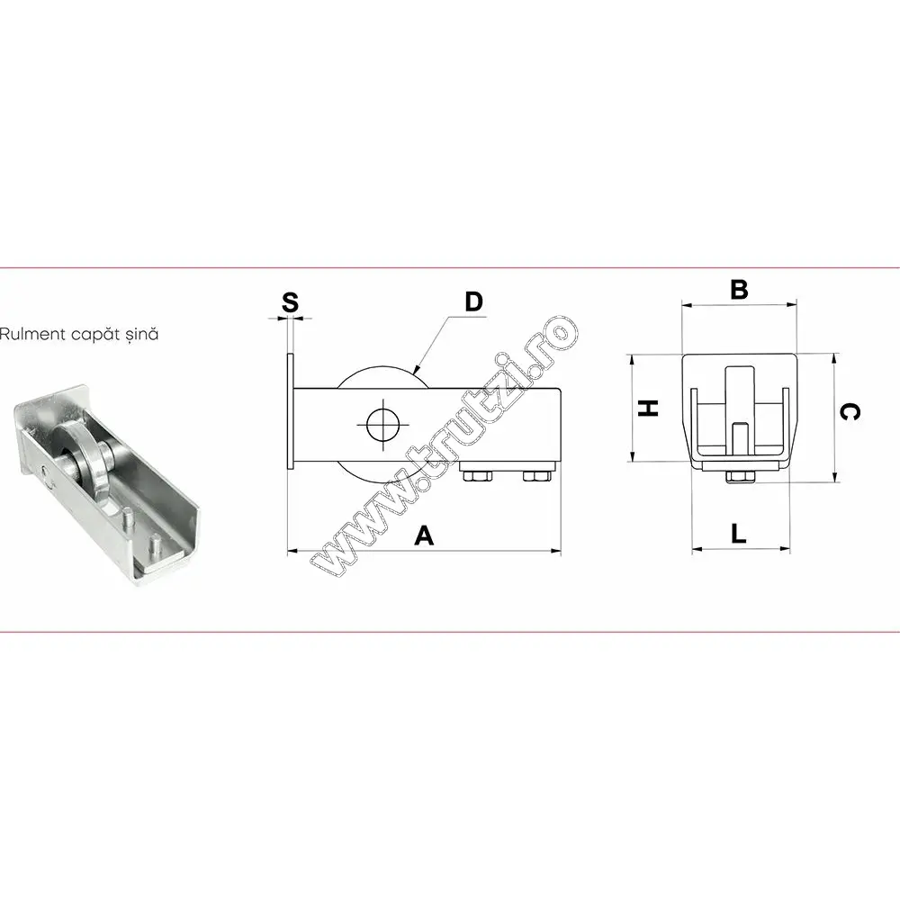 RULMENT CAPAT SINA POARTA AUTOPORTANTA 800KG, 10M - imagine 2