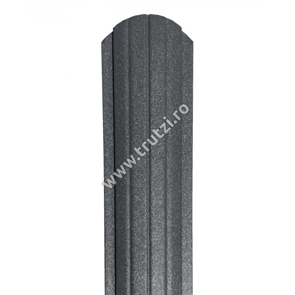 Imagine sipca omega 0.50 mm vopsita pe o parte grafit gri ral 7024 mat structurat