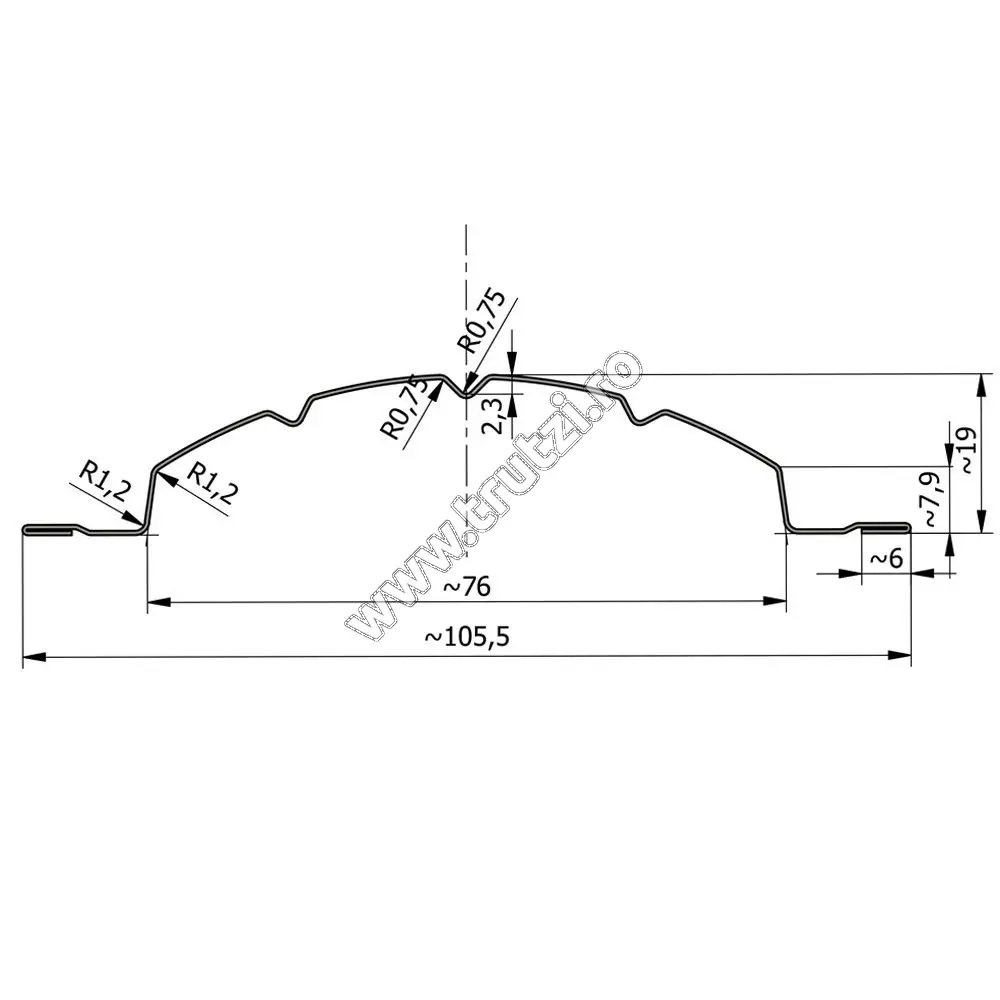 Șipcă Omega 0.55 mm vopsită pe ambele părți maro gri RAL 8019
