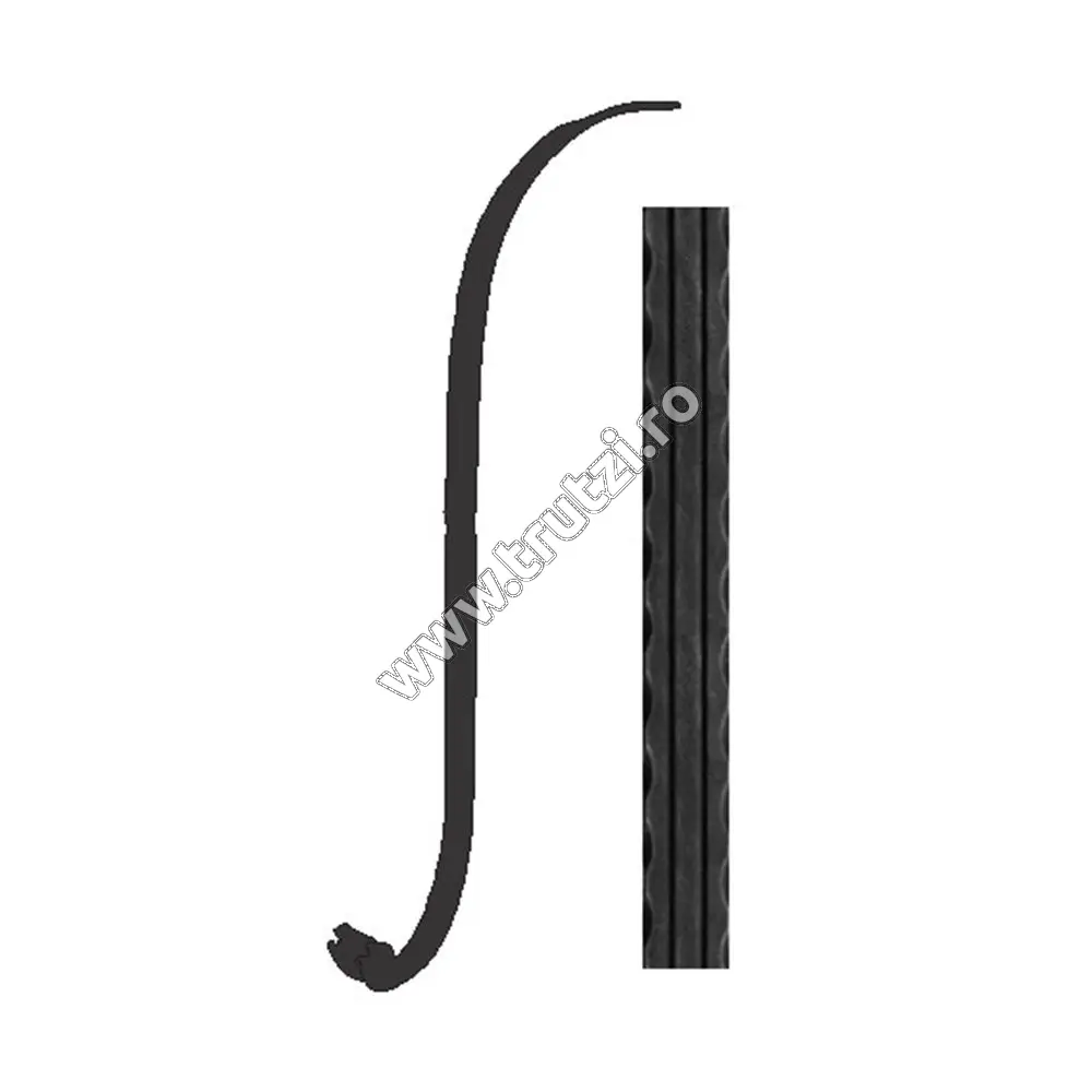 Imagine terminatie mana curenta sect. 40x5mm amprentat dungi, h 700mm, l 200mm