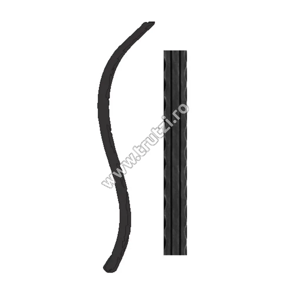 Imagine terminatie mana curenta sect. 40x5mm amprentat dungi, h 700mm, l 200mm