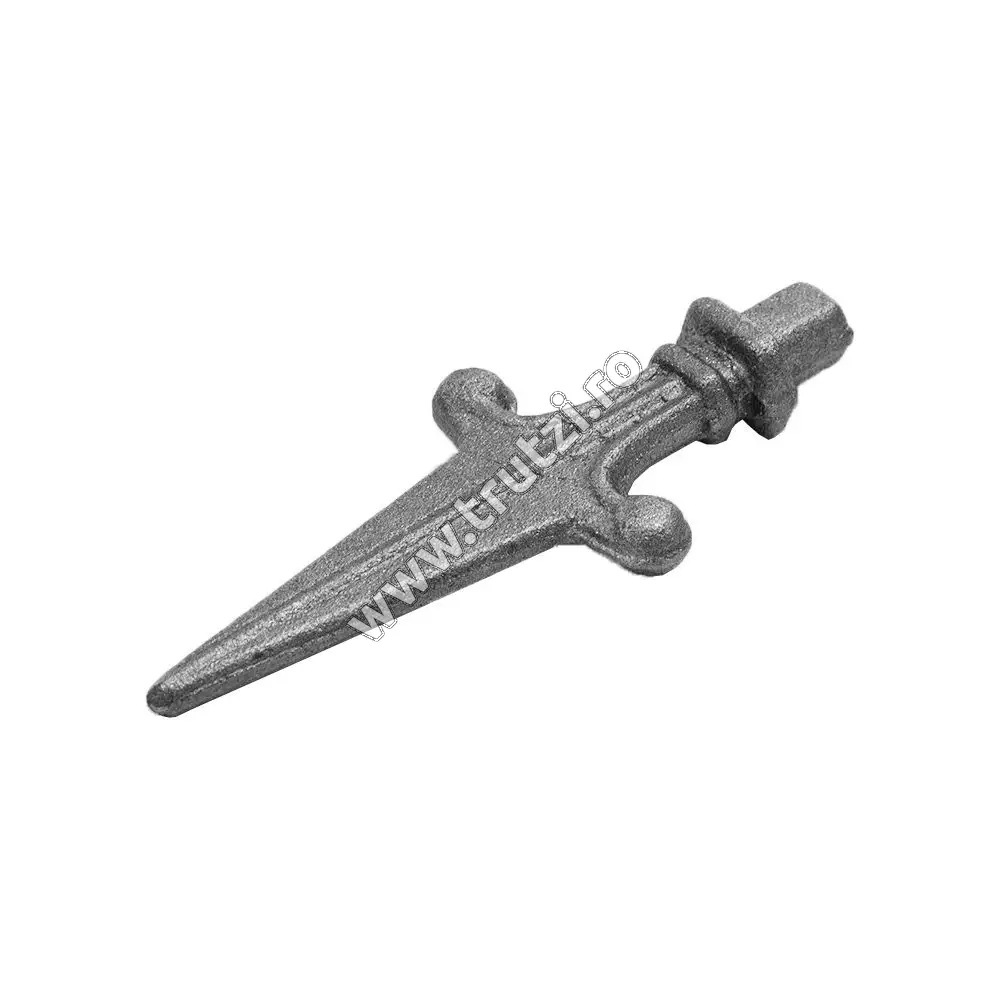 Vârf din oțel bază 11x11mm, H 115mm, L 58mm