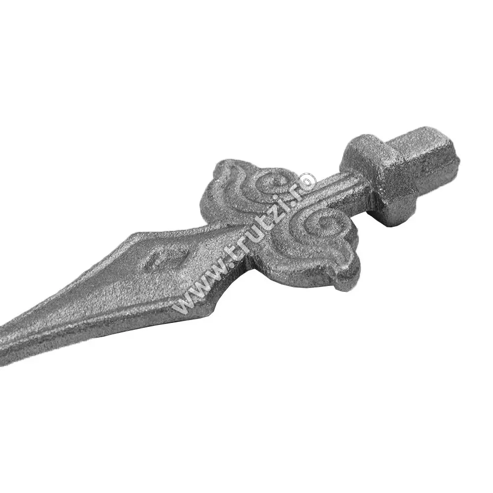 Vârf din oțel bază 12x12mm, H 135mm, L 55mm