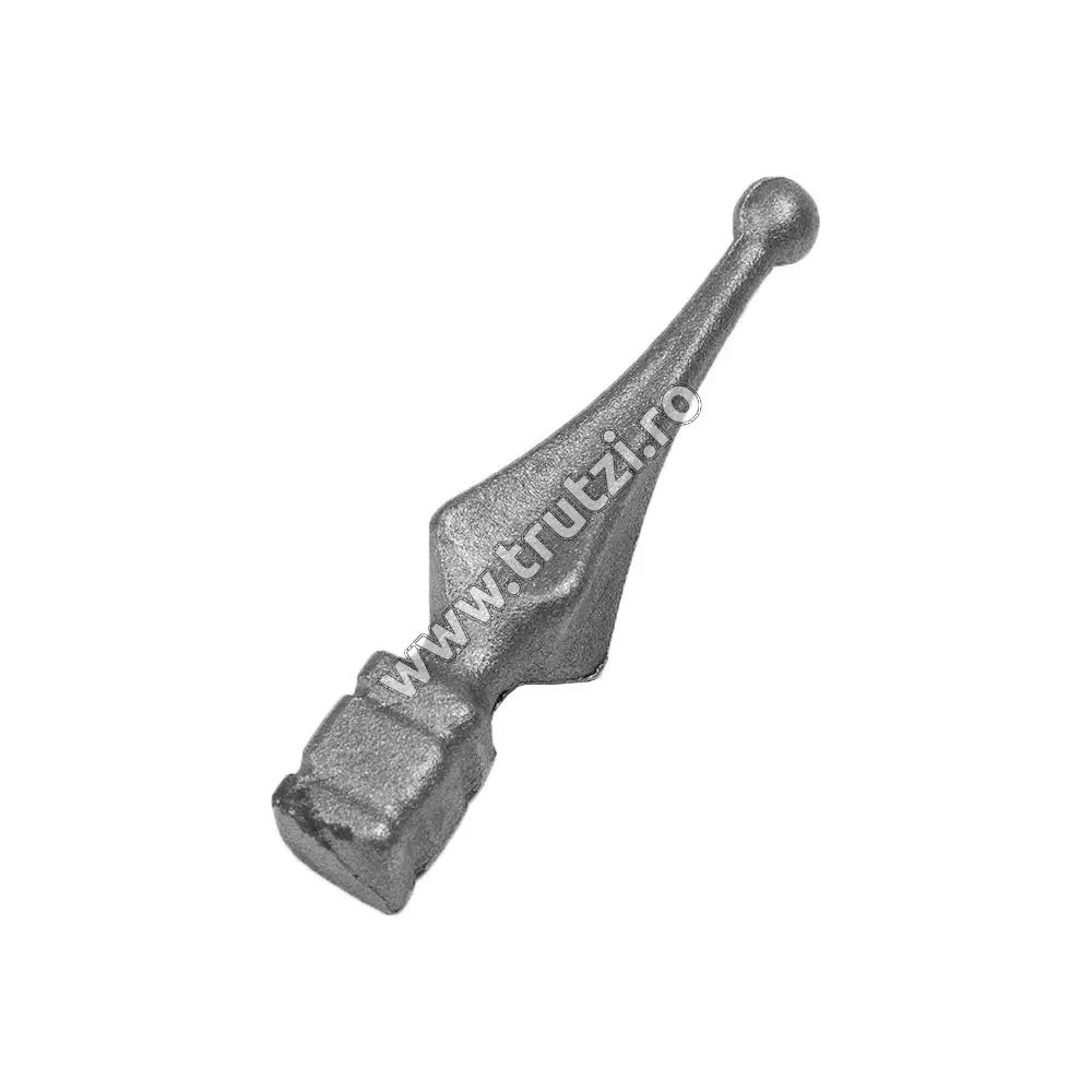 Vârf din oțel bază 18x18mm, H 115mm, L 35mm