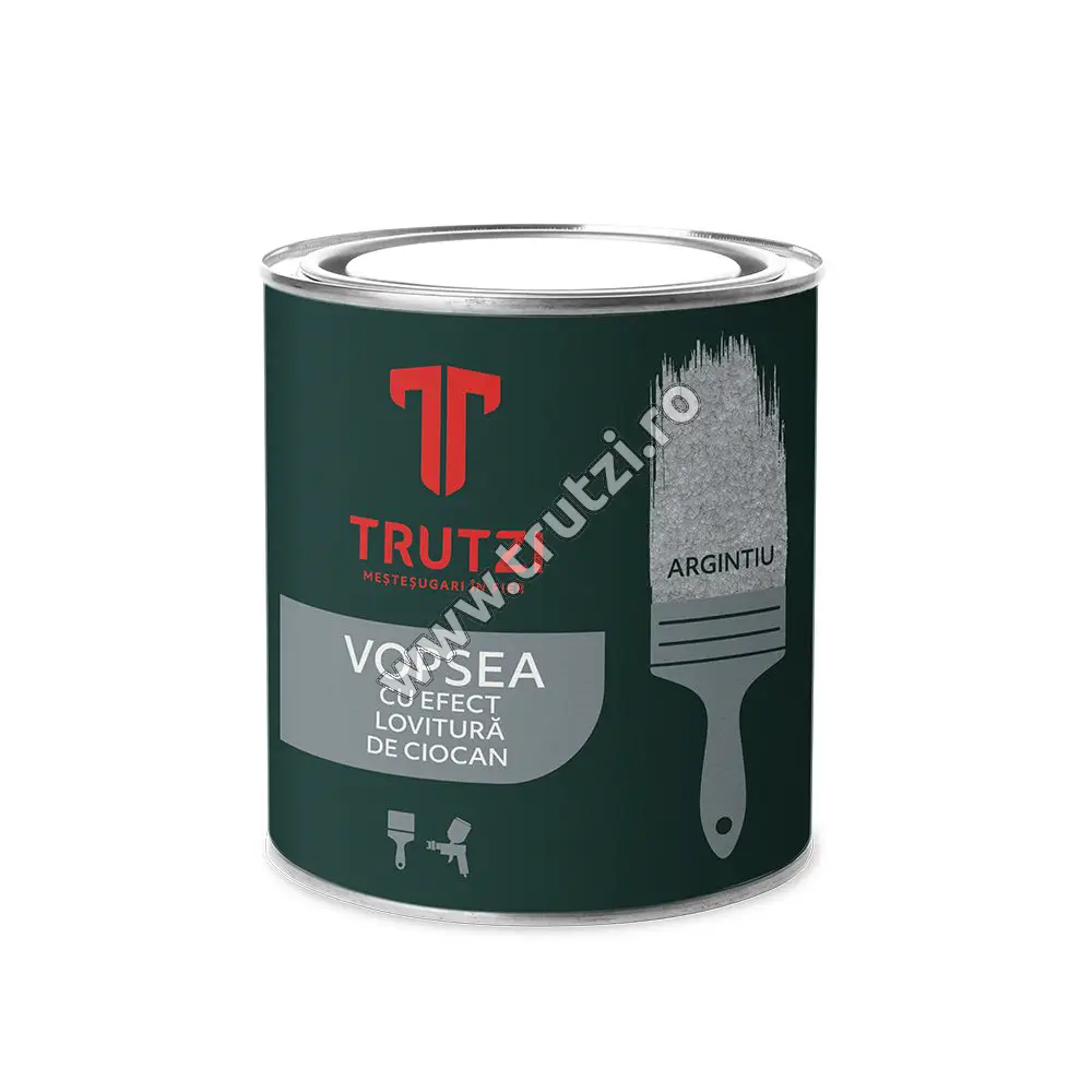 Imagine vopsea cu efect lovitura de ciocan argintiu 2.5 l