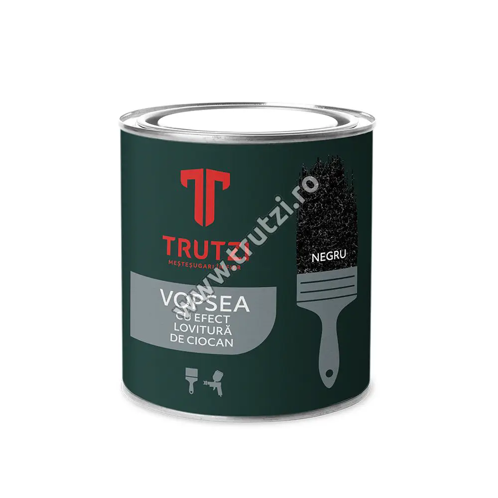 Imagine vopsea cu efect lovitura de ciocan negru 2.5 l