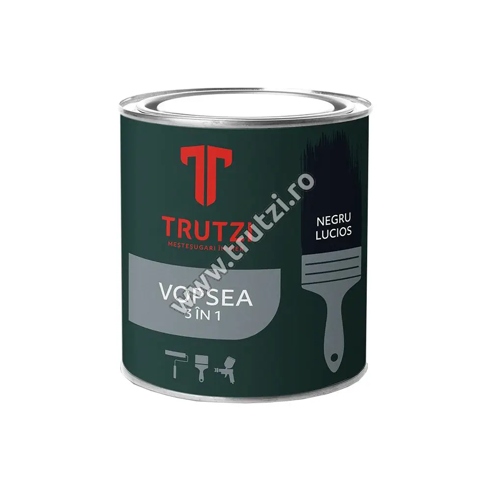 Imagine vopsea negru lucios 3 in 1 2.5 l