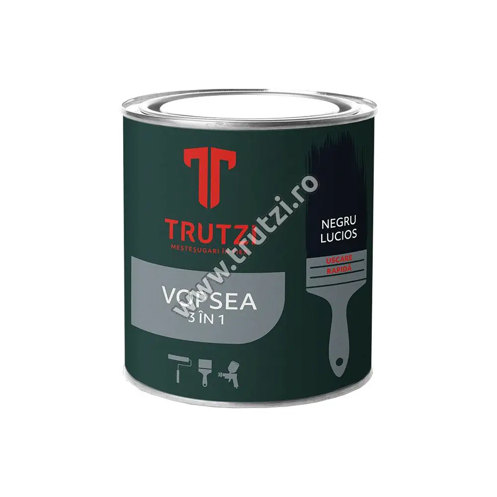 Imagine vopsea negru lucios rapid 3 in 1 20 l